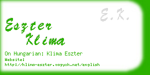 eszter klima business card